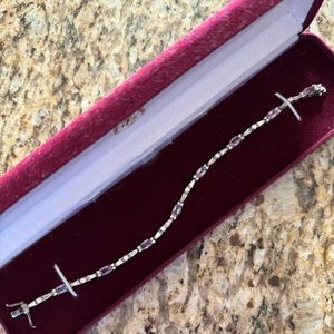 NWTPremier Designs 7 1/2” Precious Purple and Diamond Accent Tennis Bracelet